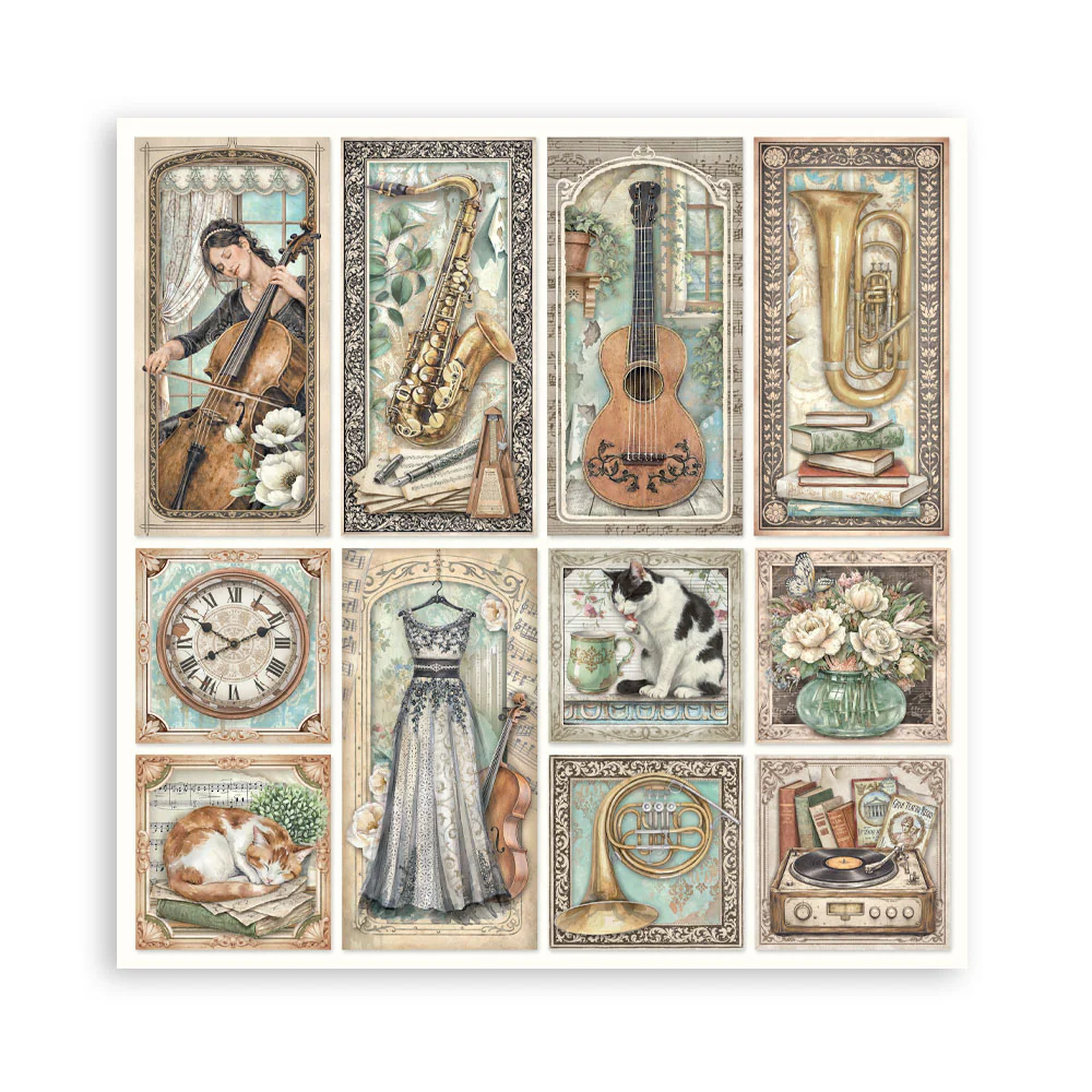 Stamperia Symphony 8x8 Inch Paper Pack by Sara Alcobendas - Image 31