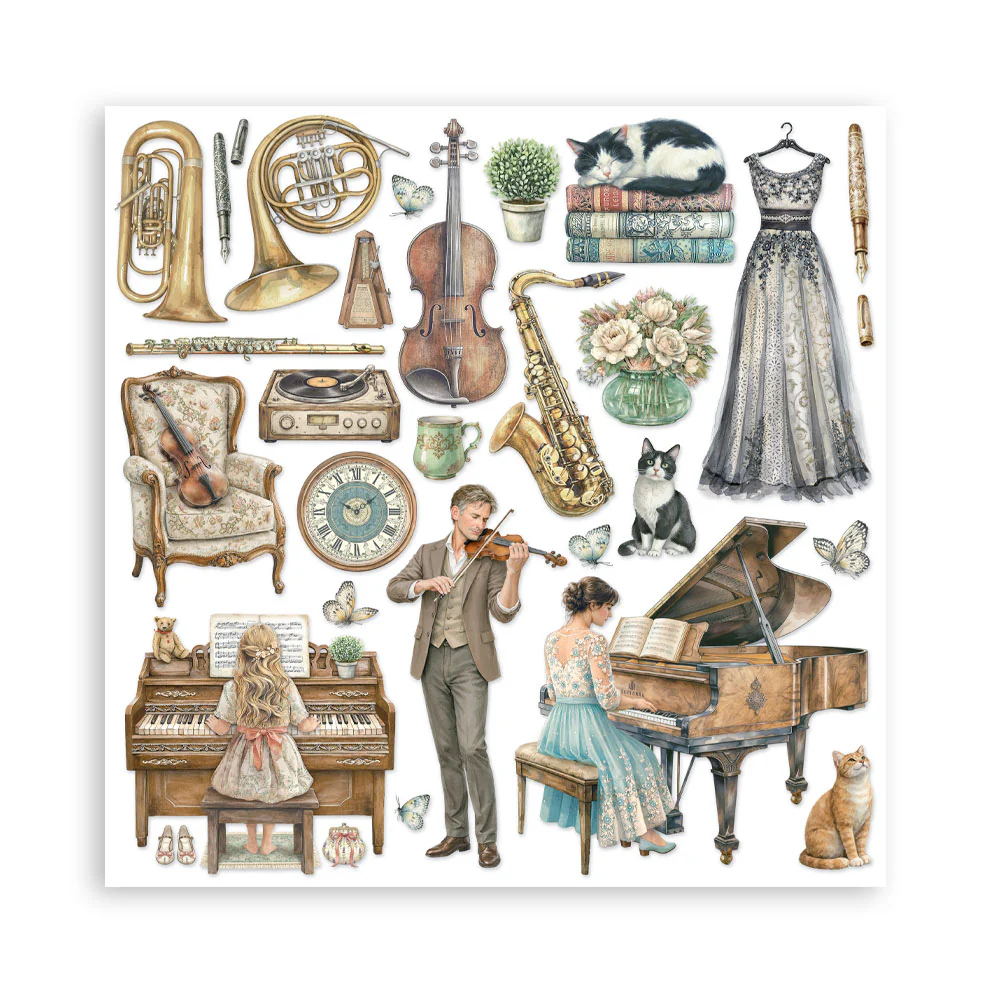 Stamperia Symphony 8x8 Inch Paper Pack by Sara Alcobendas - Image 35