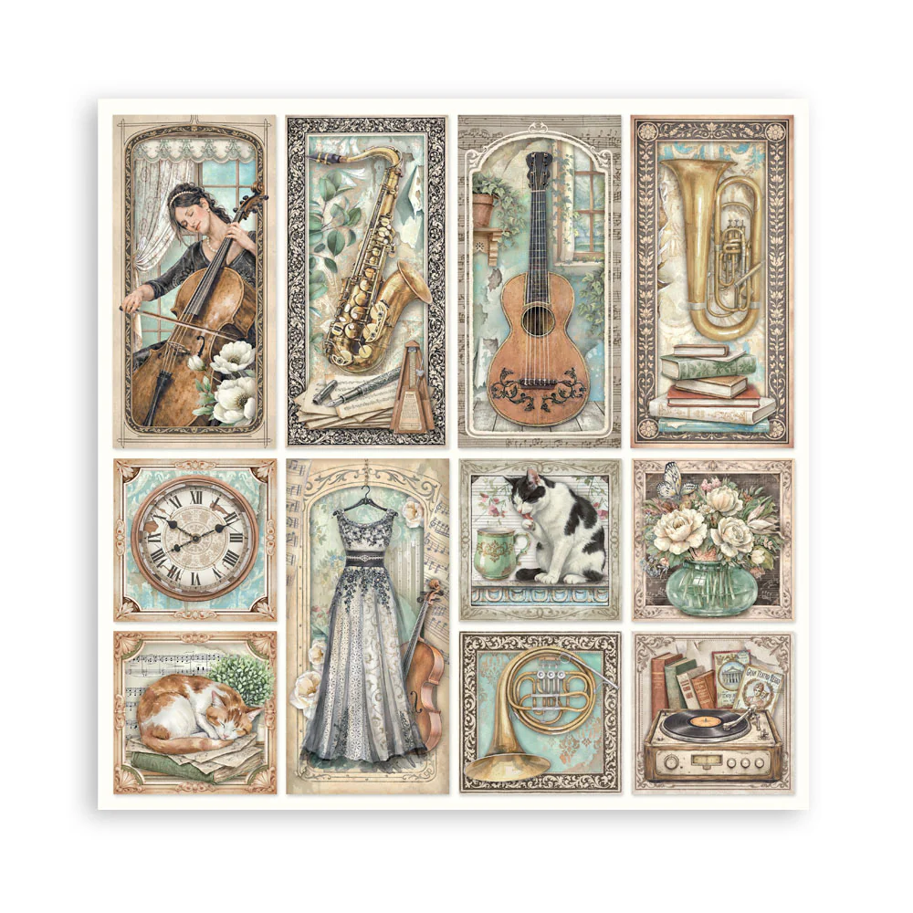 Stamperia Symphony 8x8 Inch Paper Pack (Single Face) by Sara Alcobendas - Image 19