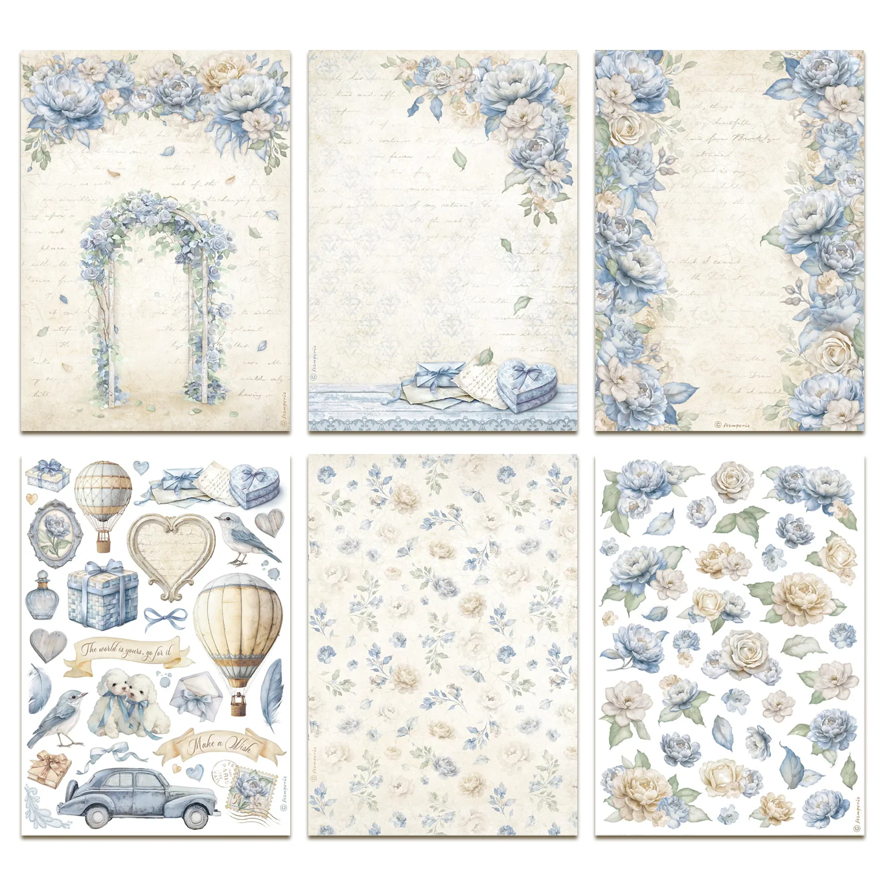 Stamperia Timeless A4 Rice Paper Selection (6pcs) - Image 2