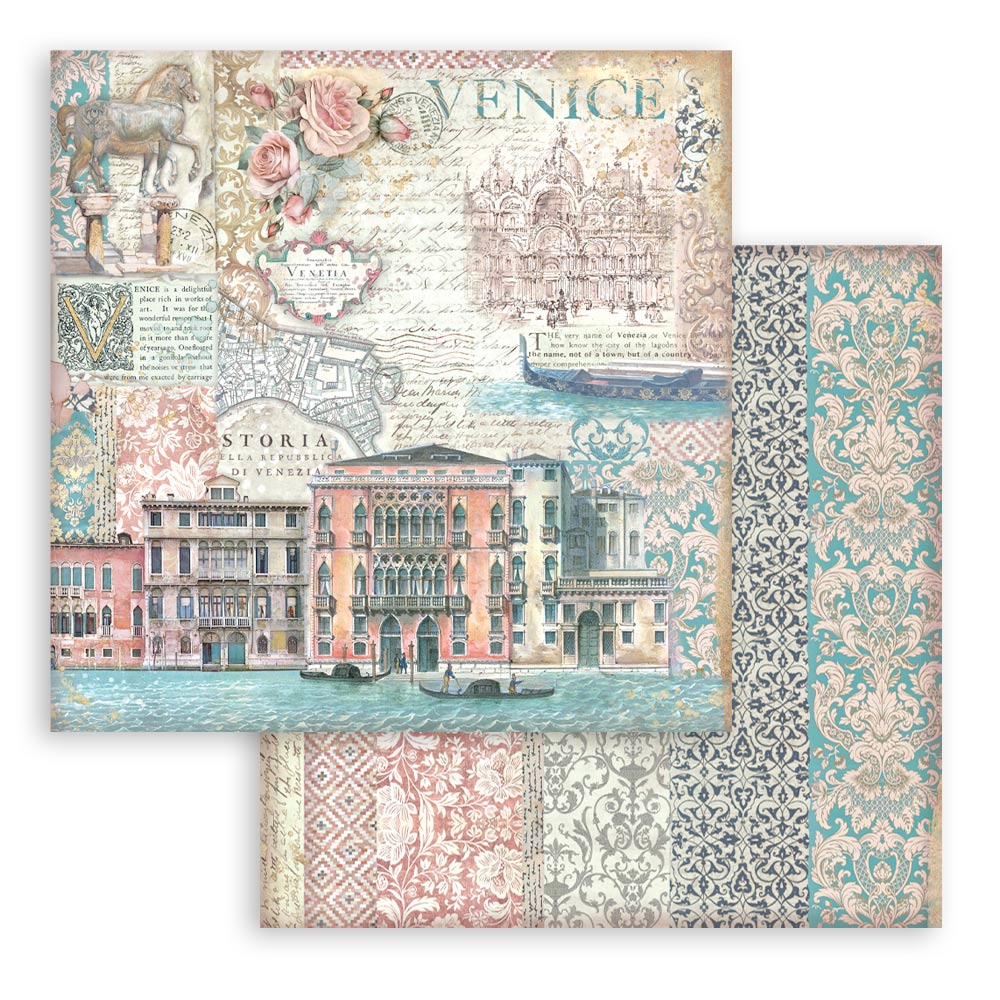 Stamperia Venice City of Art 8x8 Inch Paper Pack - Image 12
