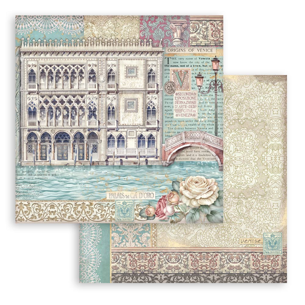 Stamperia Venice City of Art 8x8 Inch Paper Pack - Image 15