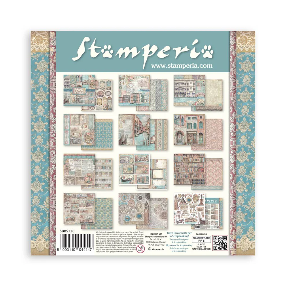 Stamperia Venice City of Art 8x8 Inch Paper Pack - Image 2