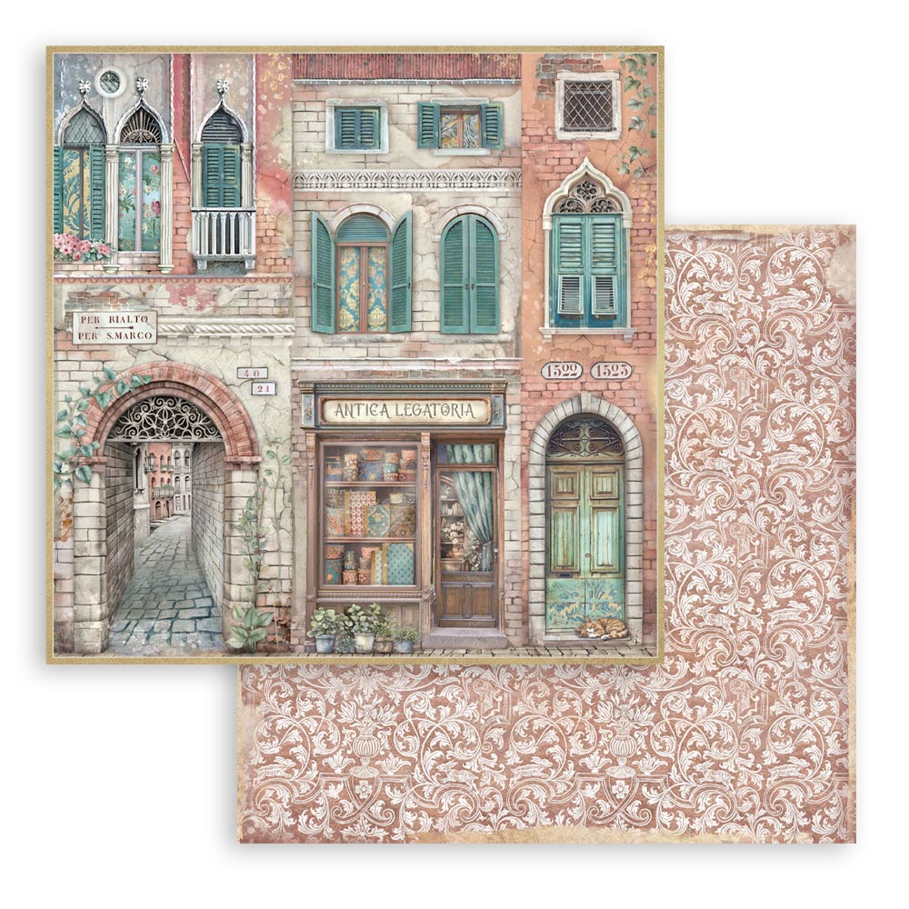 Stamperia Venice City of Art 8x8 Inch Paper Pack - Image 20
