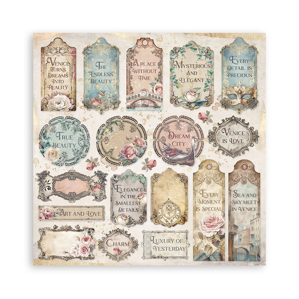 Stamperia Venice City of Art 8x8 Inch Paper Pack - Image 3