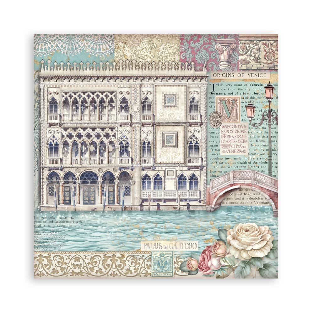 Stamperia Venice City of Art 8x8 Inch Paper Pack - Image 30