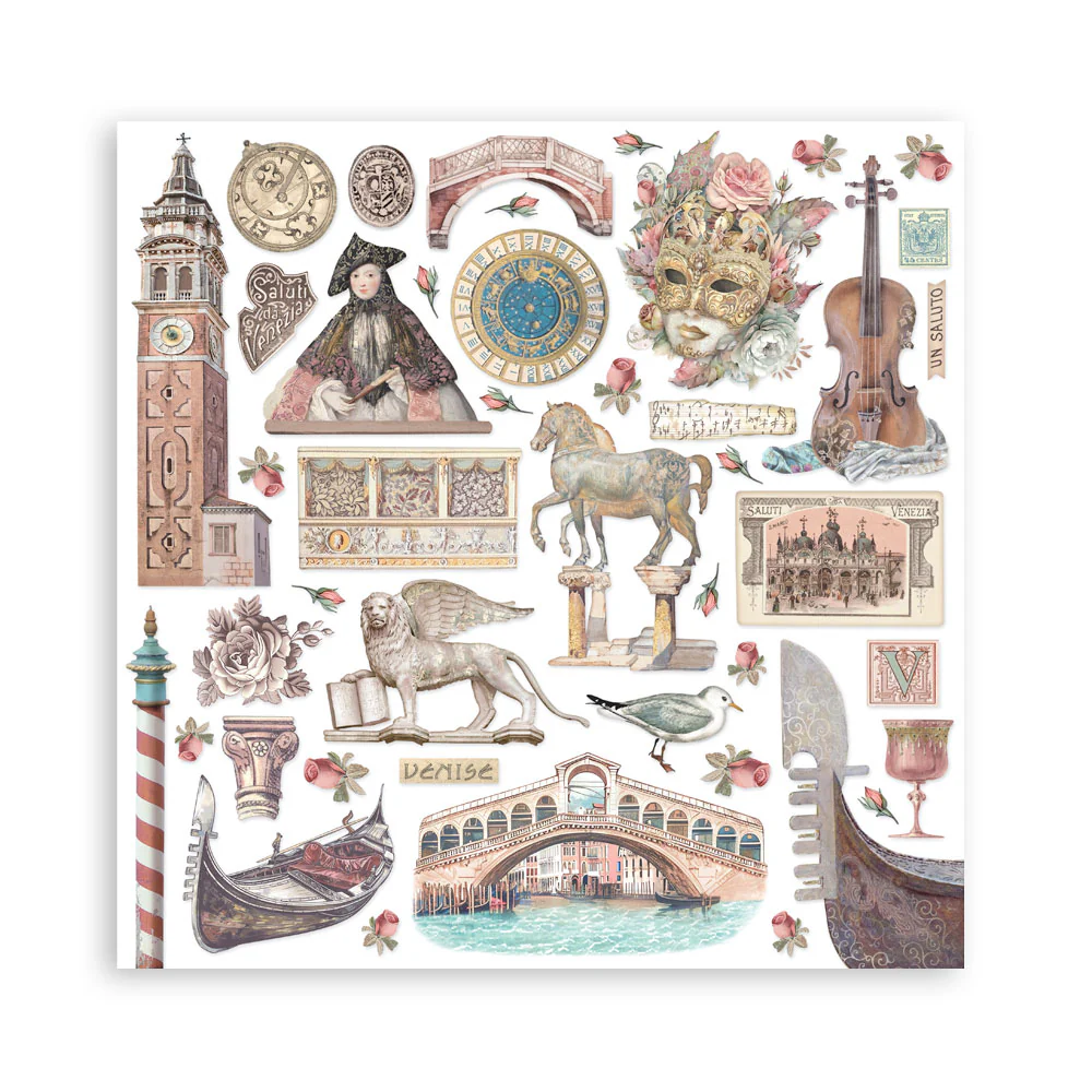 Stamperia Venice City of Art 8x8 Inch Paper Pack - Image 34