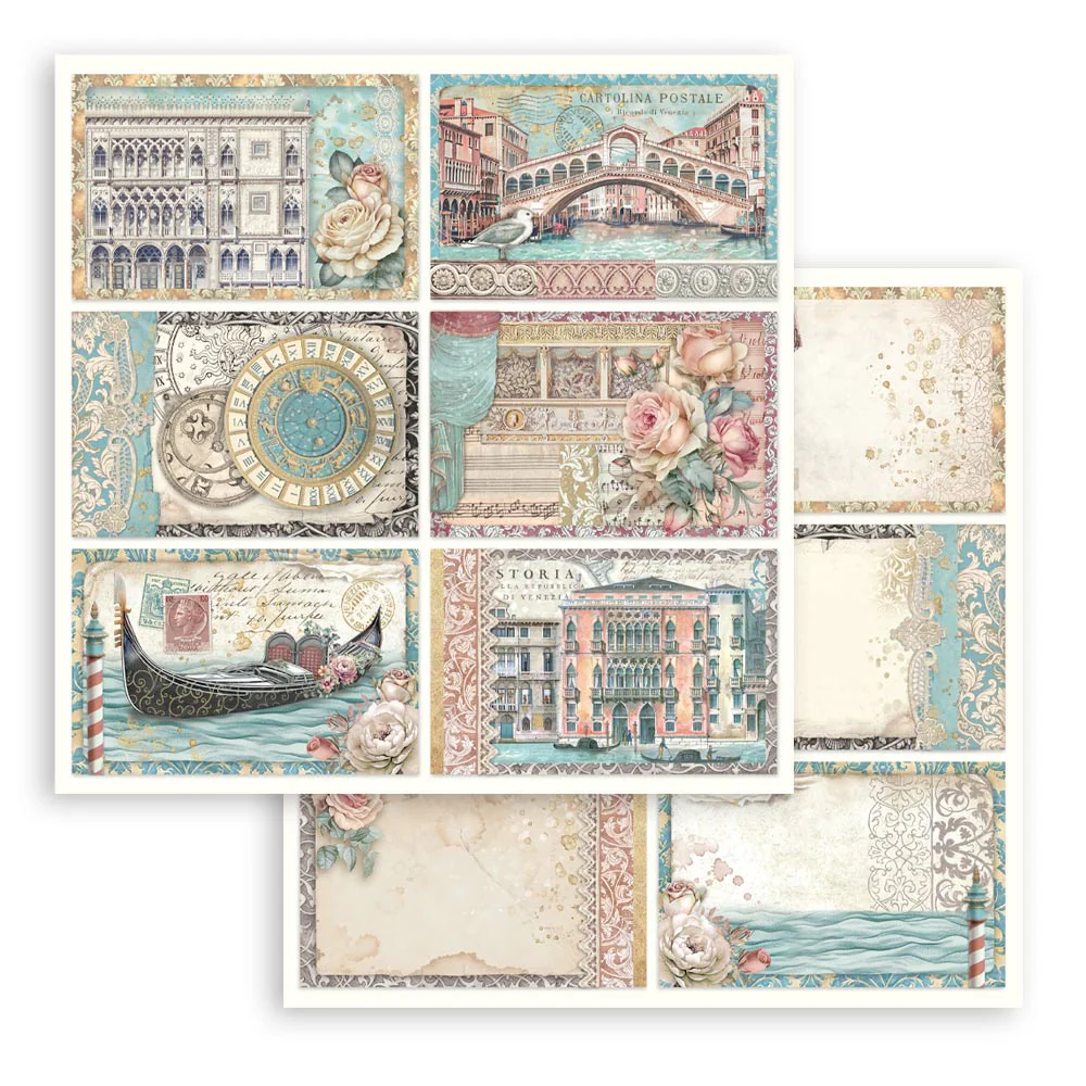 Stamperia Venice City of Art 8x8 Inch Paper Pack - Image 6