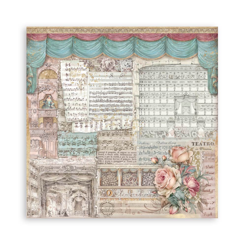 Stamperia Venice City of Art 8x8 Inch Paper Pack Maxi (Single Face) - Image 11