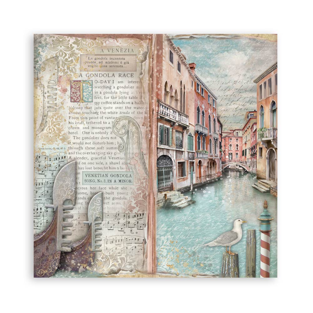 Stamperia Venice City of Art 8x8 Inch Paper Pack Maxi (Single Face) - Image 16