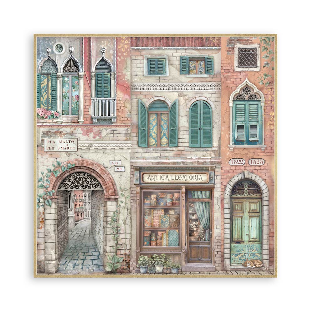 Stamperia Venice City of Art 8x8 Inch Paper Pack Maxi (Single Face) - Image 4