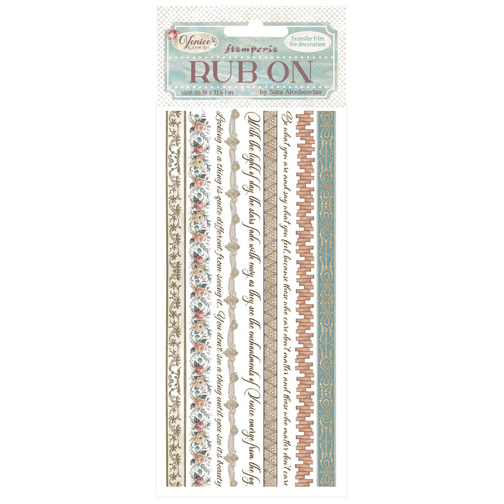 Stamperia Venice City of Art Rub-On 4x8,5 Inch Stripes