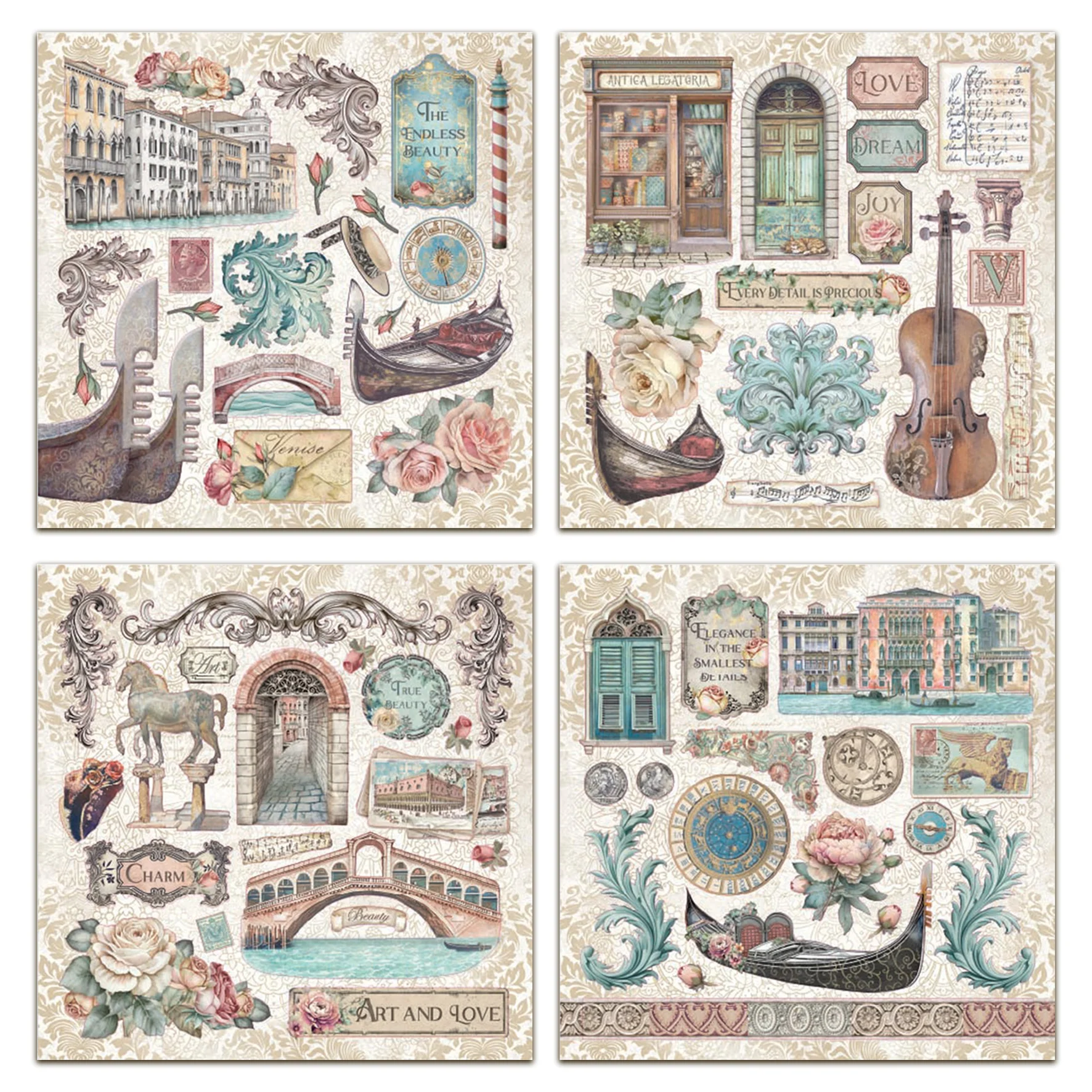 Stamperia Venice City of Art Stickers (4pcs) - Image 2