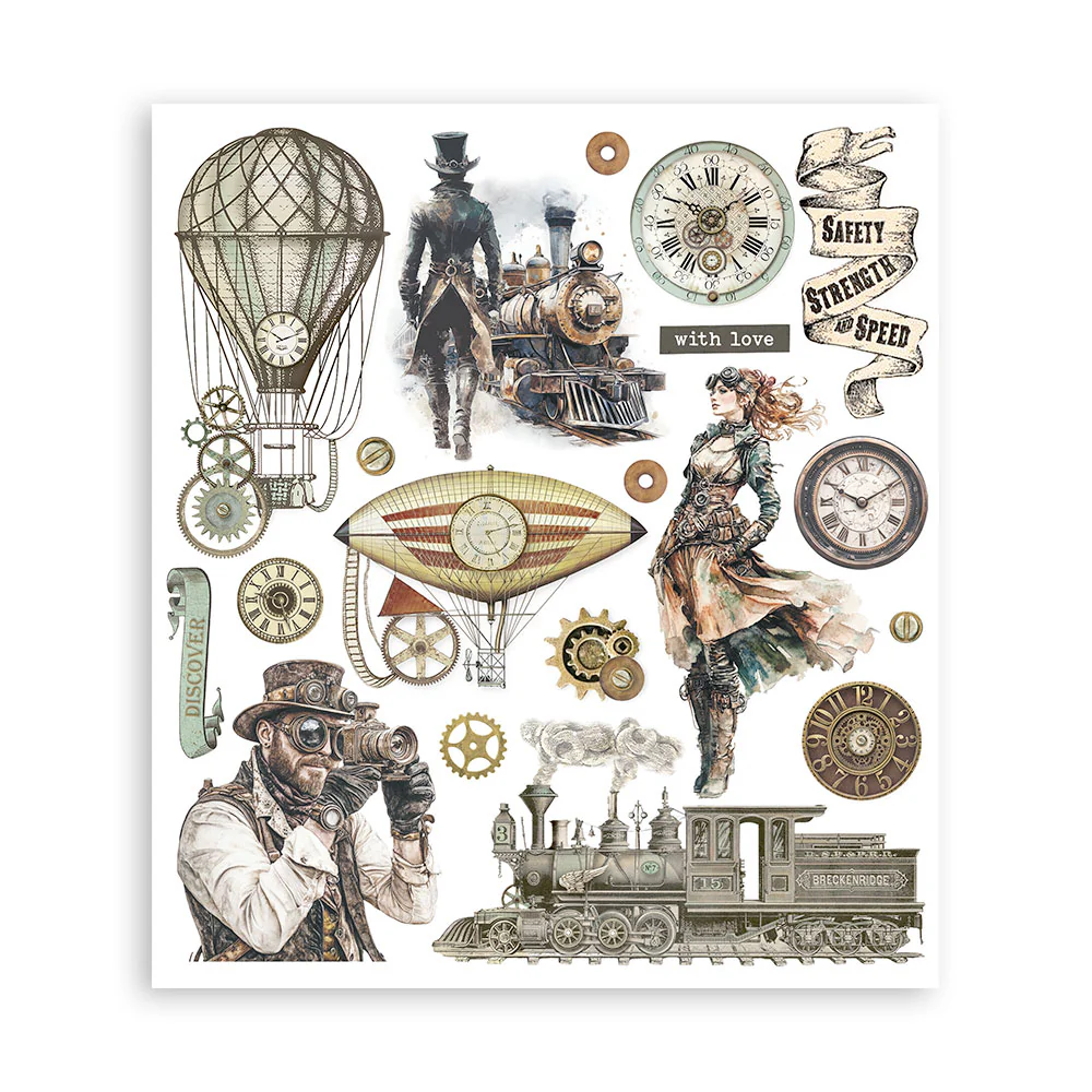 Stamperia Voyages Fantastiques Rub-On 20,5x23cm Assortment (6pcs) - Image 5