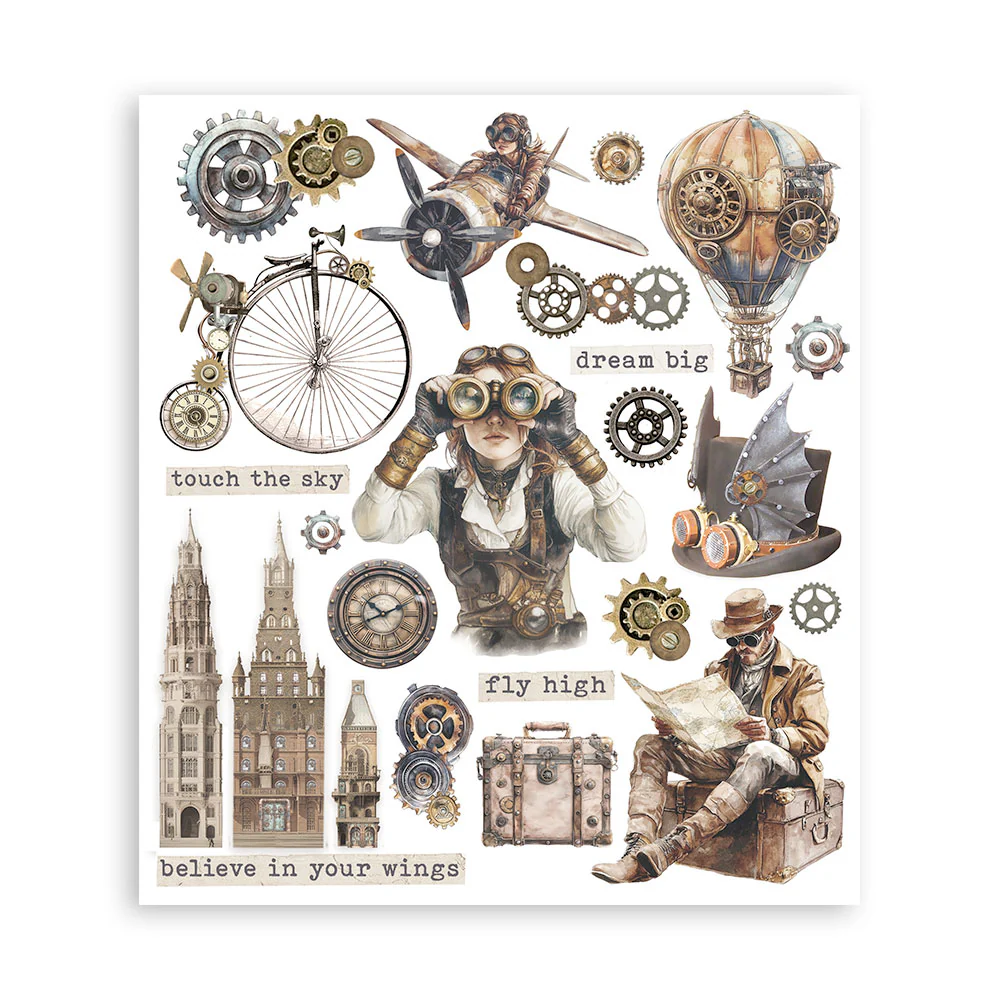 Stamperia Voyages Fantastiques Rub-On 20,5x23cm Assortment (6pcs) - Image 7