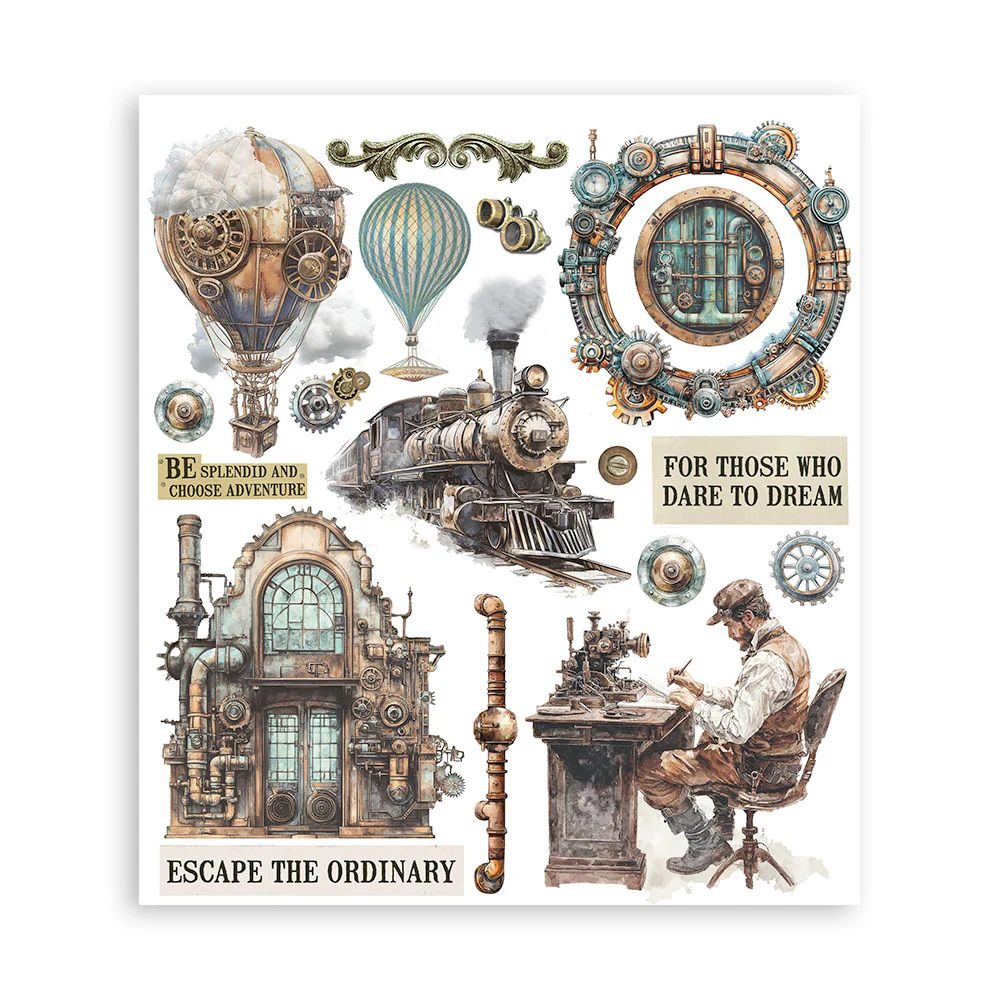 Stamperia Voyages Fantastiques Rub-On 20,5x23cm Assortment (6pcs) - Image 9