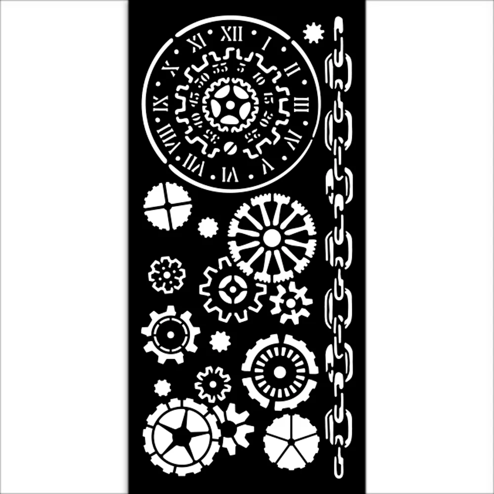 Stamperia Voyages Fantastiques Thick Stencil 12x25cm Mechanisms - Image 2