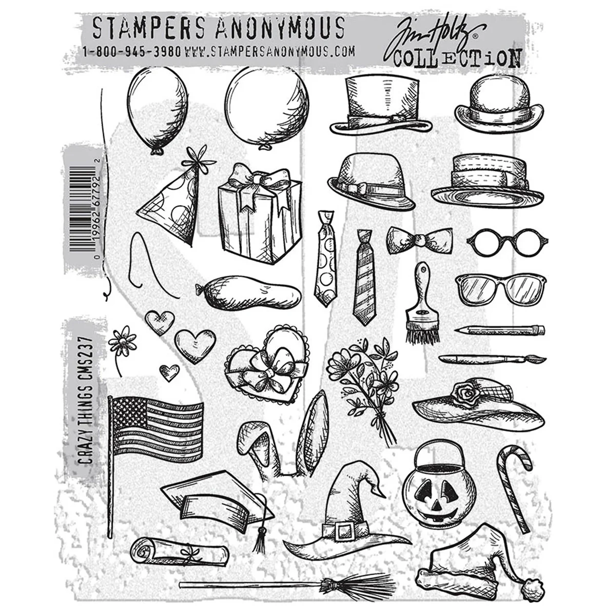 Stampers Anonymous Crazy Things Tim Holtz Cling Stamps
