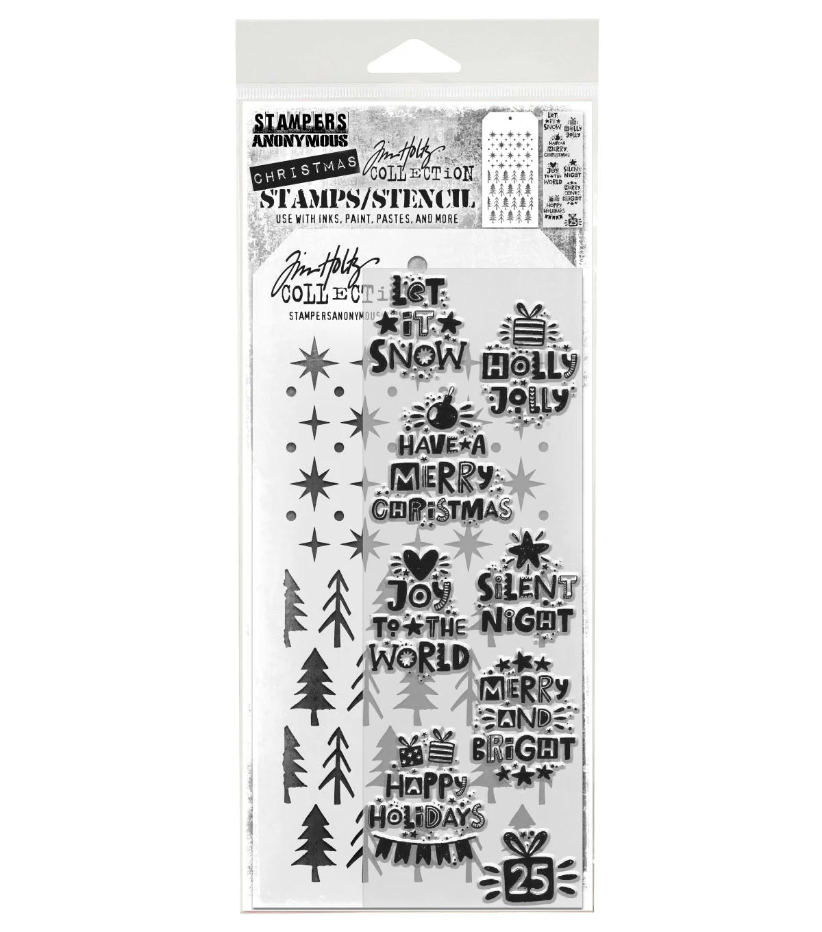 Stampers Anonymous Holiday Whatnots Tim Holtz Clear Stamp and Stencil