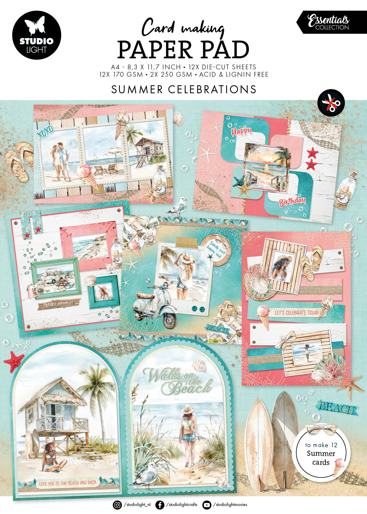 Studio Light Card Making Pad - Summer Celebration