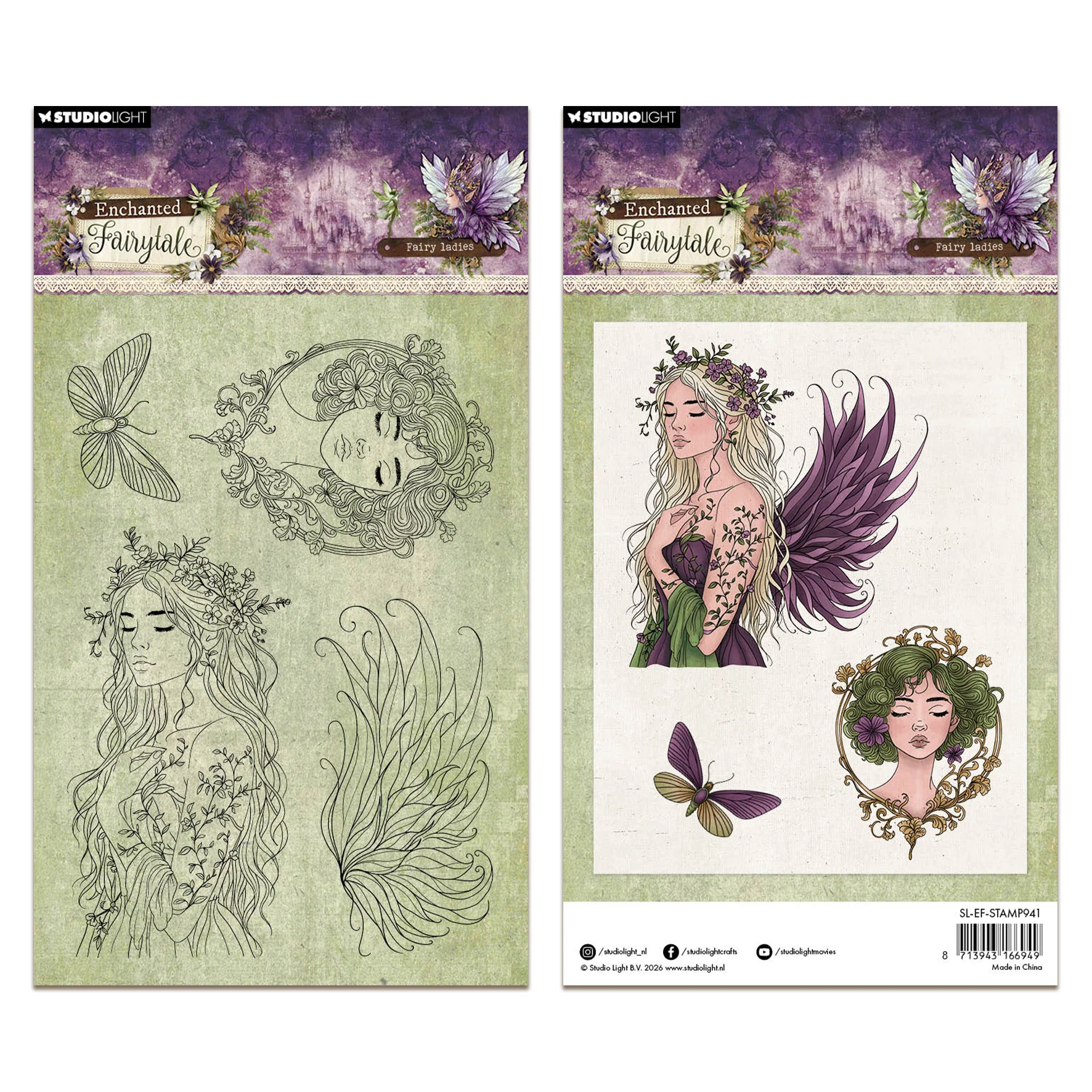 Studio Light  Clear Stamps Fairy ladies Enchanted Fairytale 102x149x3mm 4 Pieces