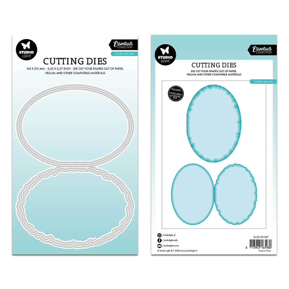 Studio Light Cutting Die Torn Edge Card stand oval Essentials