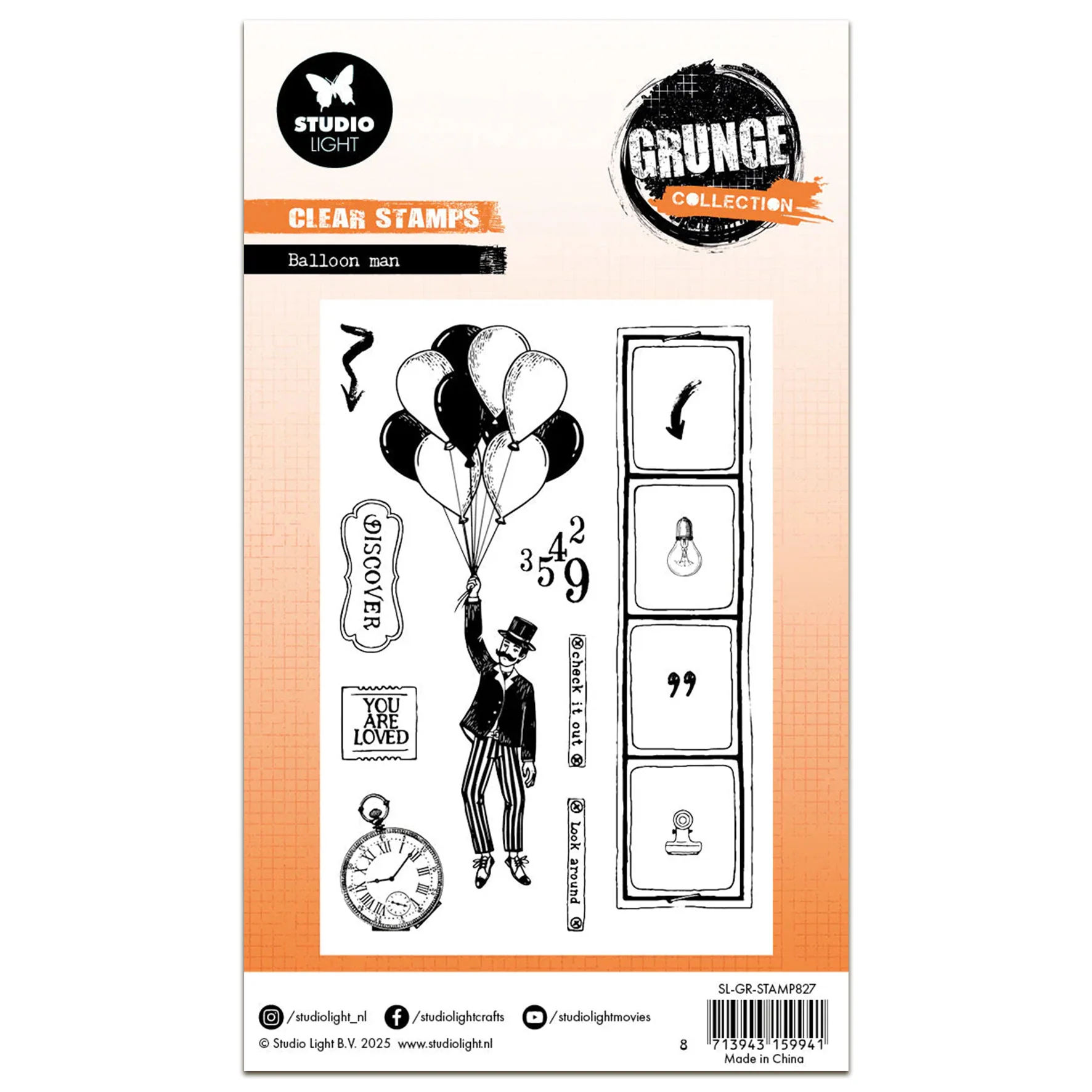 Studio Light Grunge Clear Stamp - Balloon Man - Nr.827 - Image 2