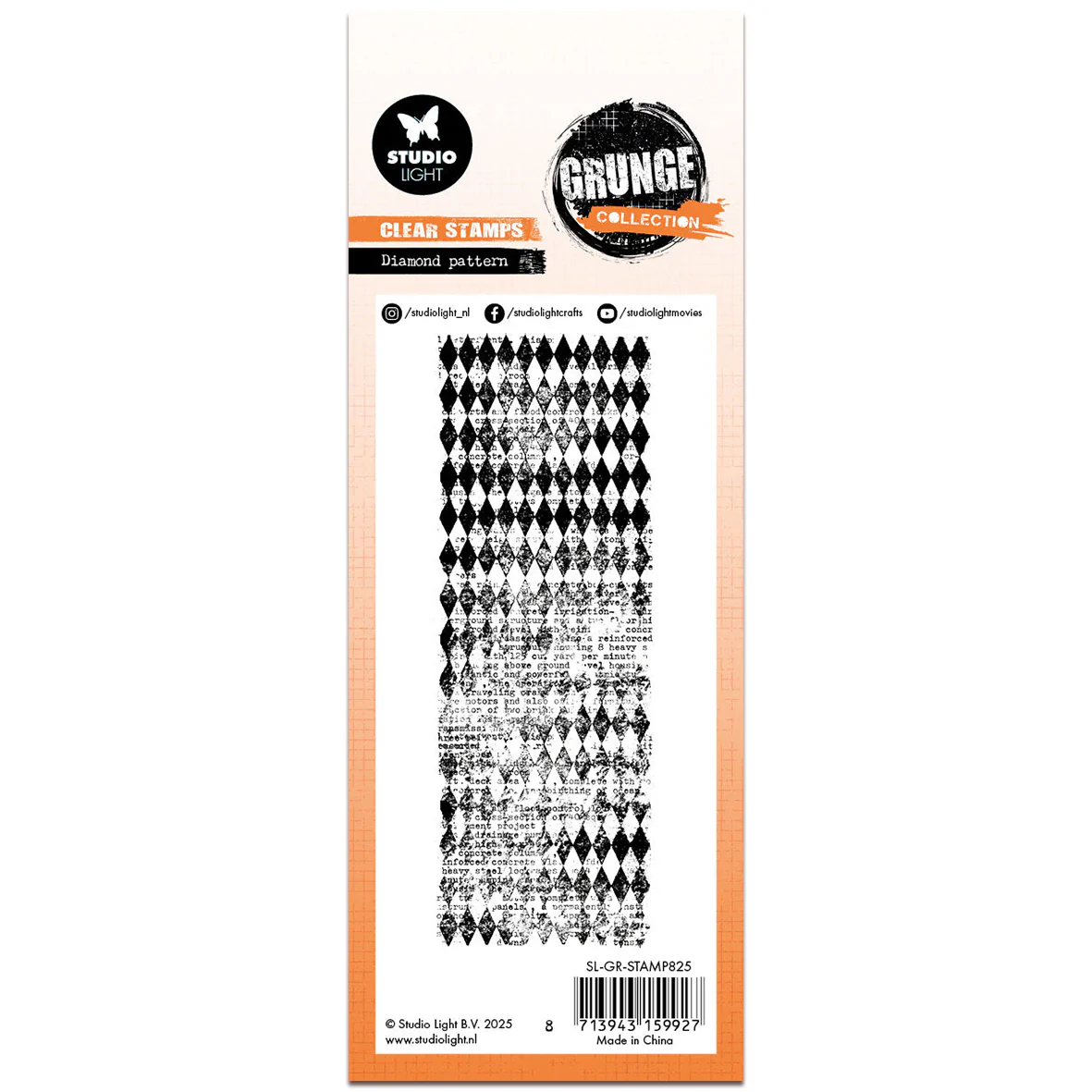 Studio Light Grunge Clear Stamp - Diamond Pattern - Nr.825 - Image 2