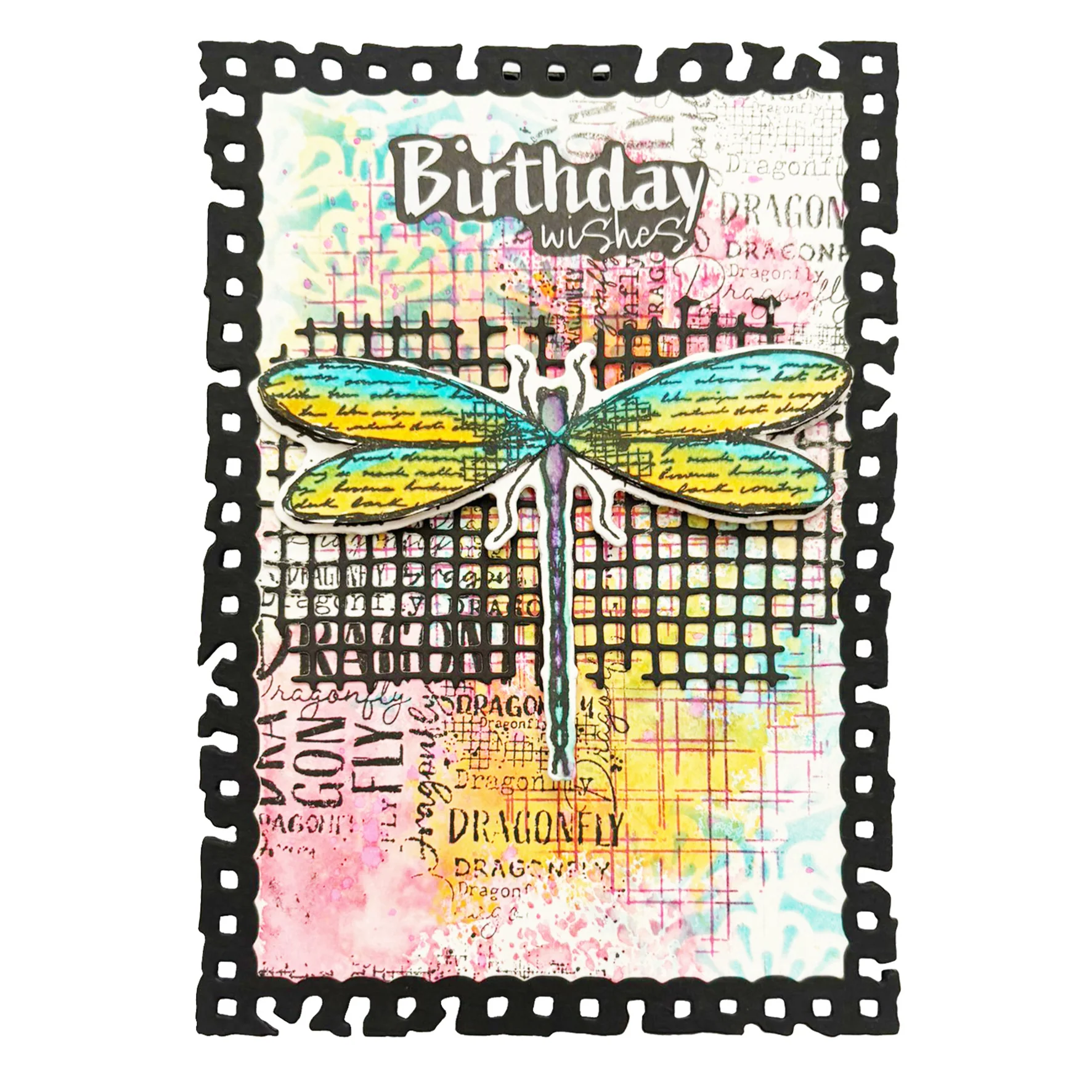 Studio Light Hazel Eaton Dragonfly Dreams - Clear Stamp Grunge Grid - Image 5