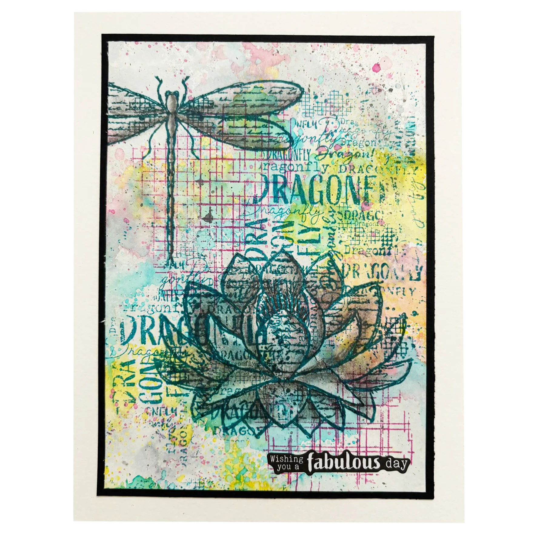 Studio Light Hazel Eaton Dragonfly Dreams - Clear Stamp Grunge Grid - Image 7