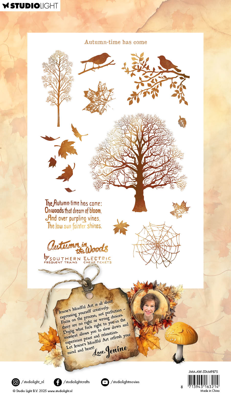 Studio Light Jenine's Mindful Art - Autumn In The Woods - Clear Stamps Autumn Time Has Come - Image 2