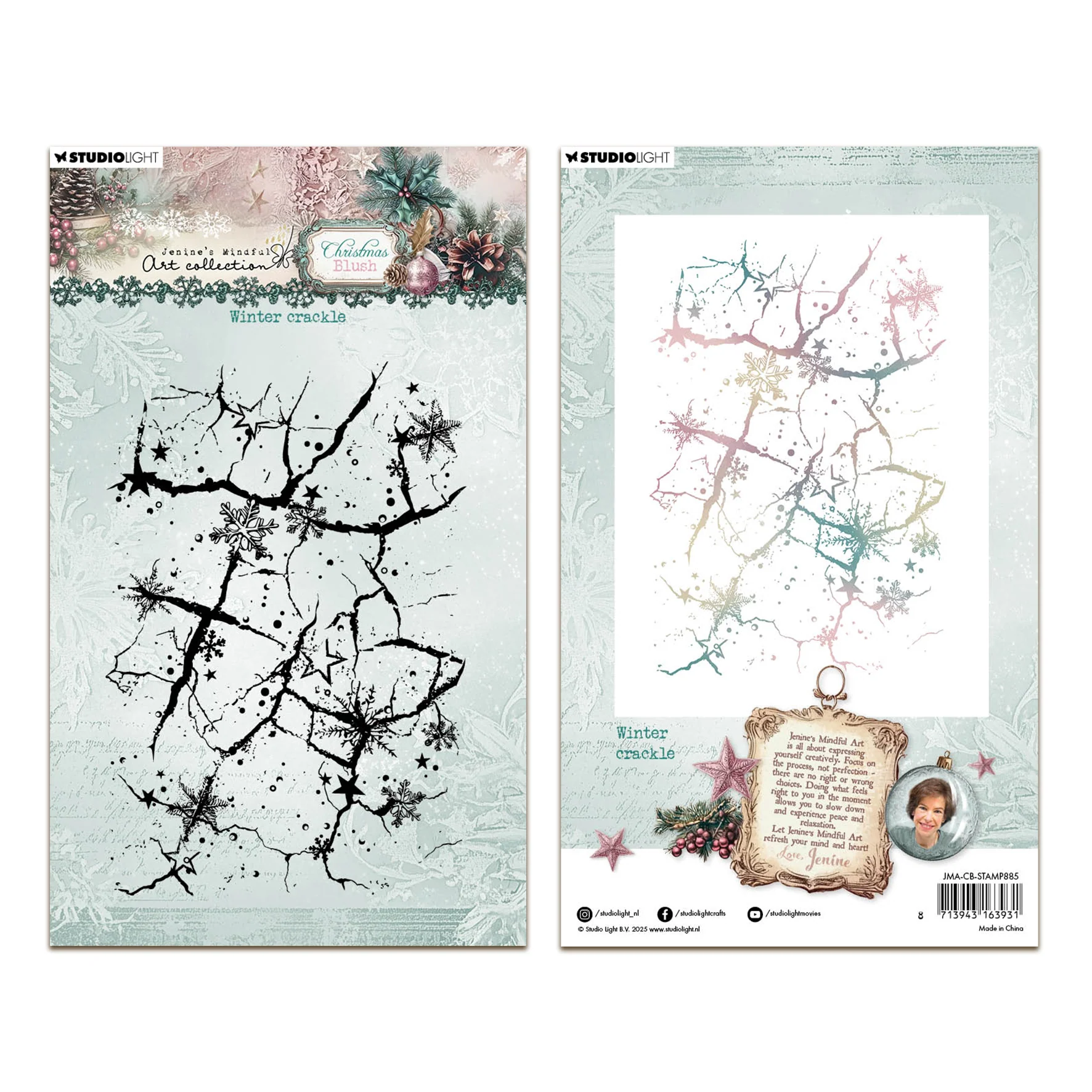 Studio Light Jenine's Mindful Art Christmas Blush - Clear Stamp Winter Crackle