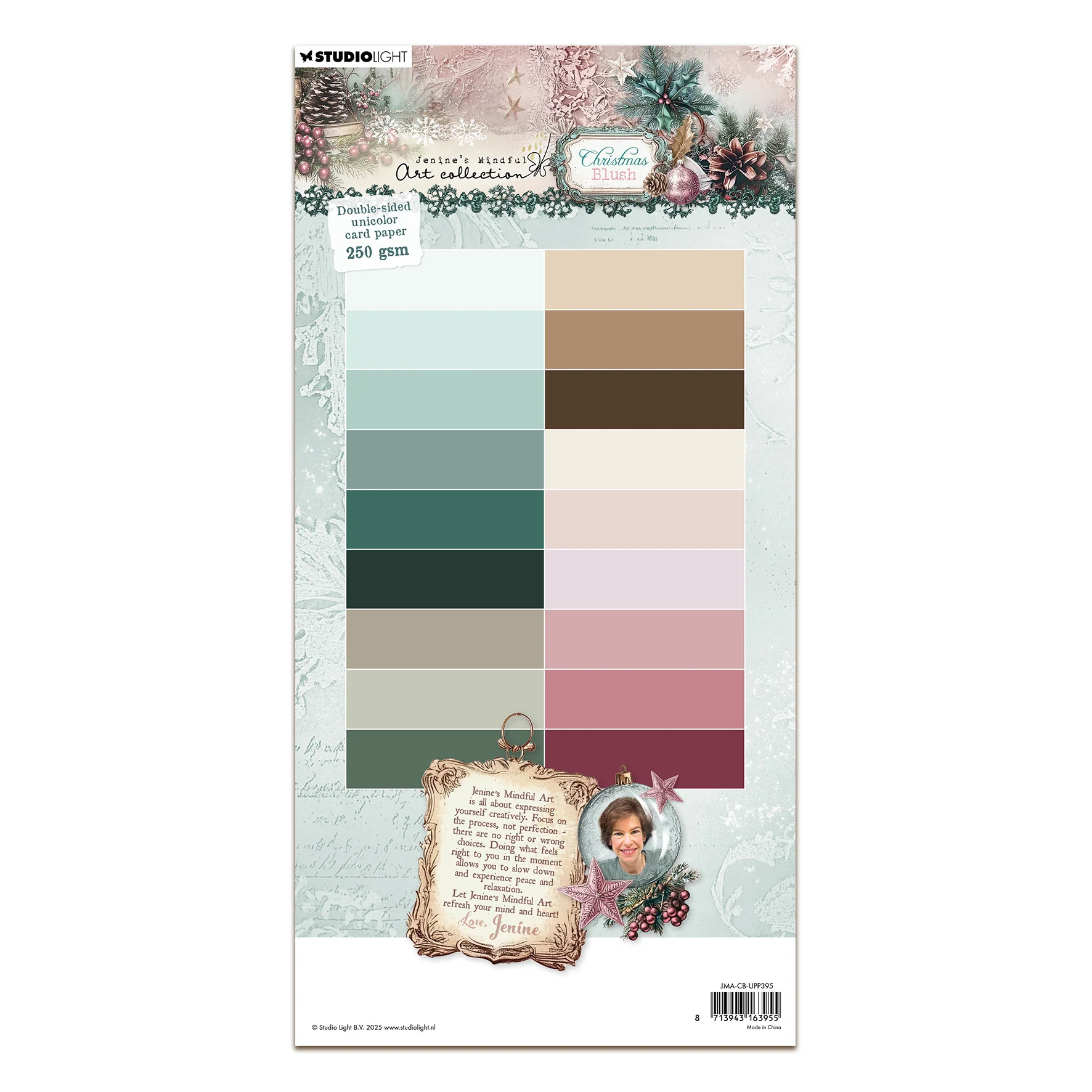 Studio Light Jenine's Mindful Art Christmas Blush - Unicolor Paper Pad Double-sided Card Paper - Image 3