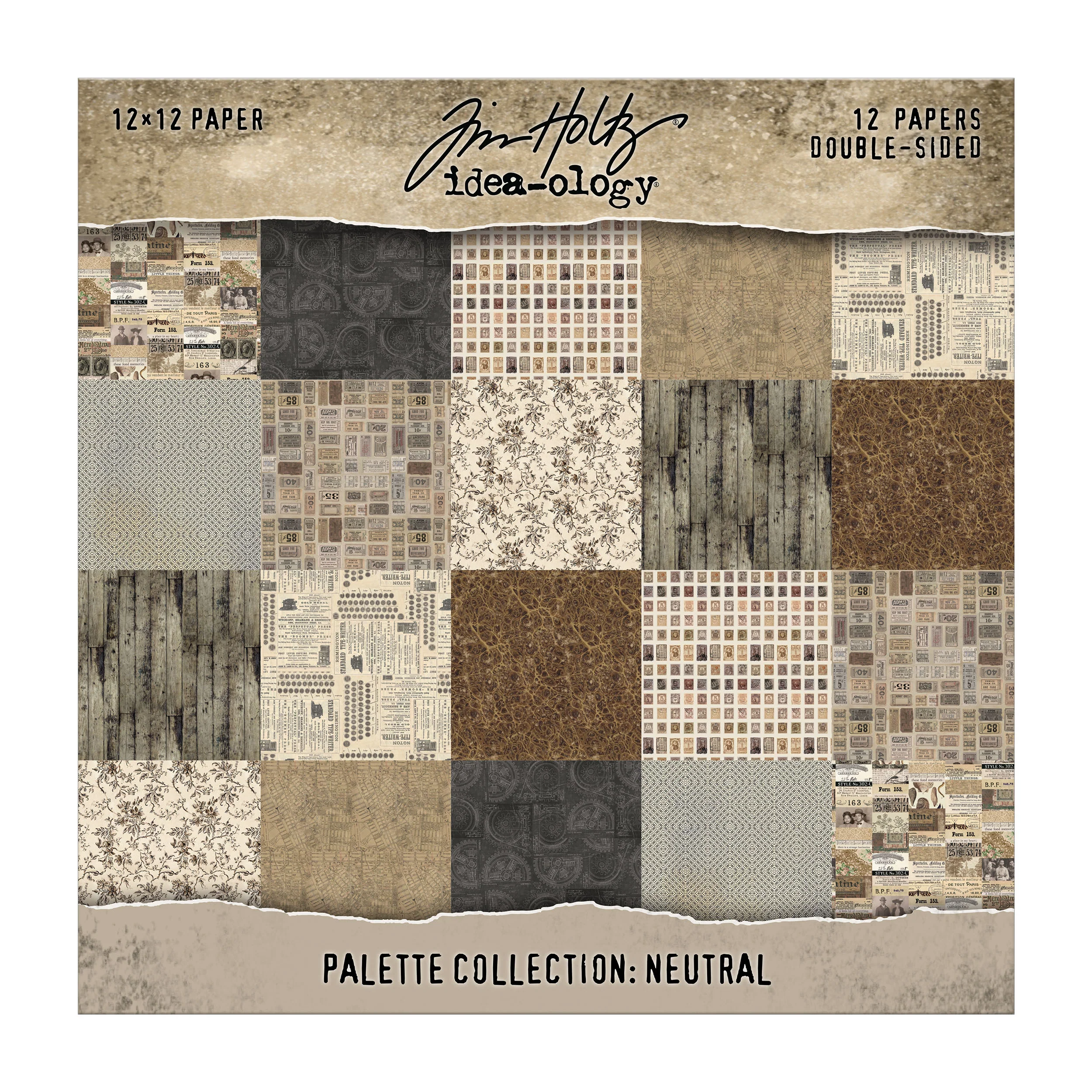 Tim Holtz idea-ology 12x12 Palette Paper Collection: Neutral