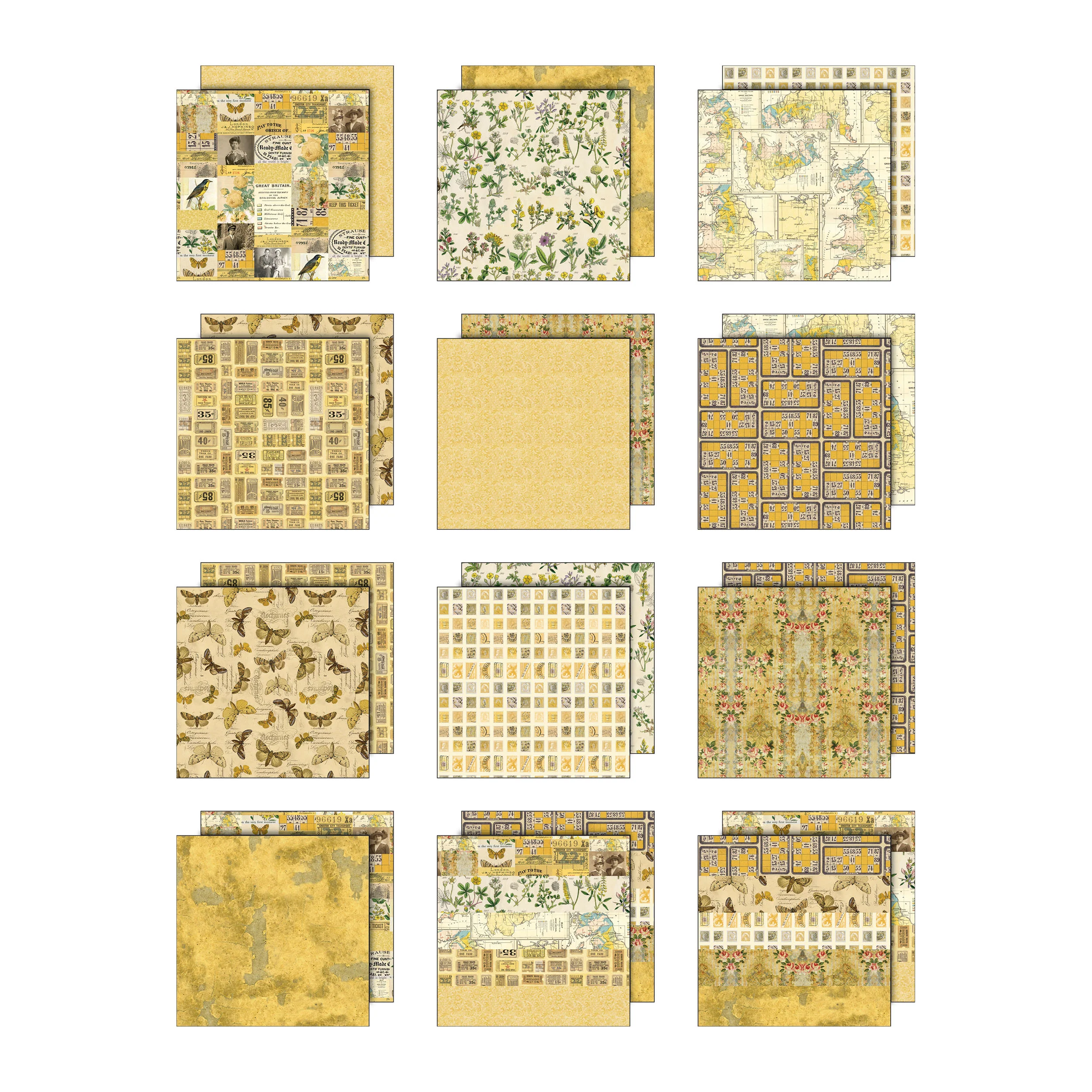 Tim Holtz idea-ology 12x12 Palette Paper Collection: Yellow - Image 2