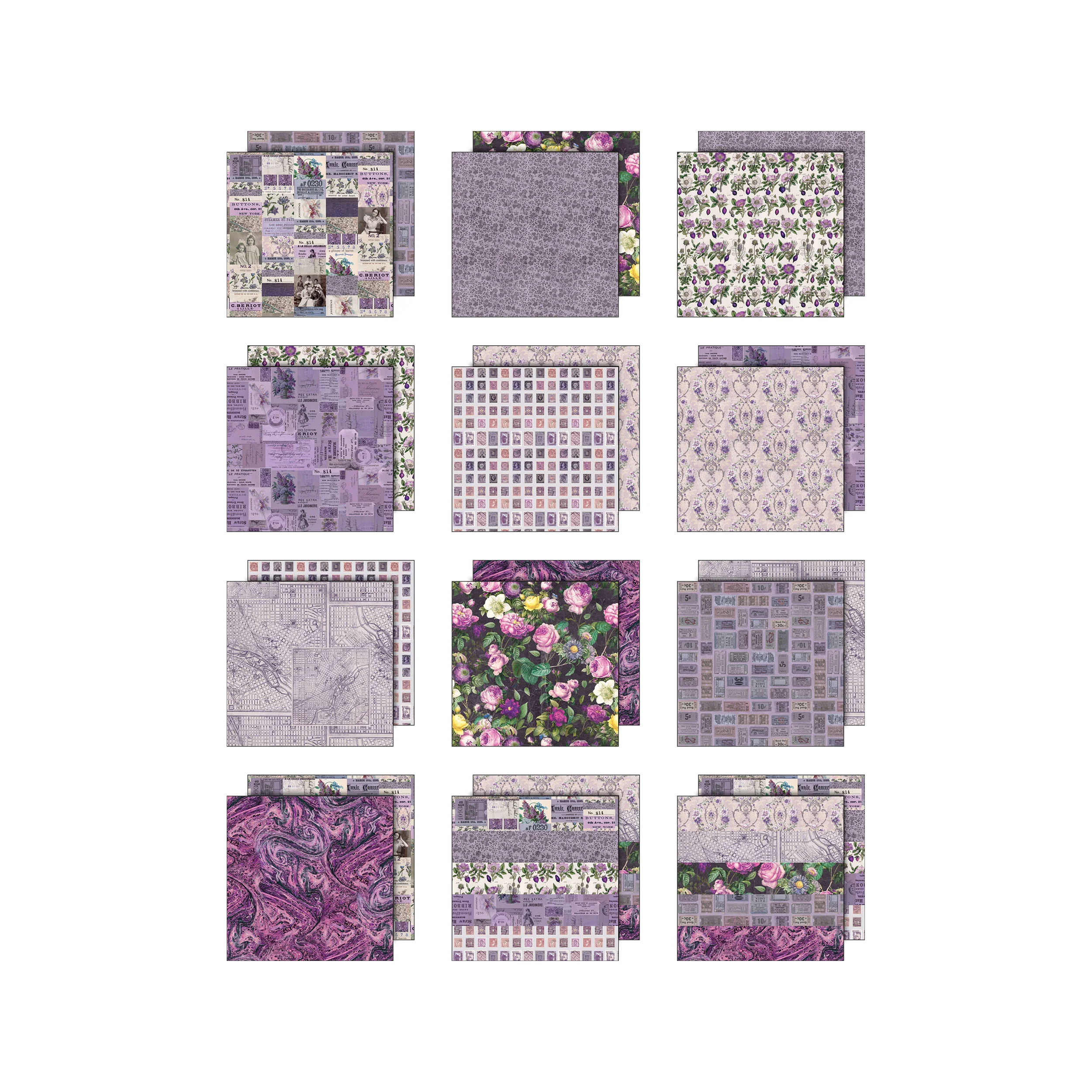 Tim Holtz idea-ology 8 x 8 Palette Paper Collection: Purple Preorder* - Image 2