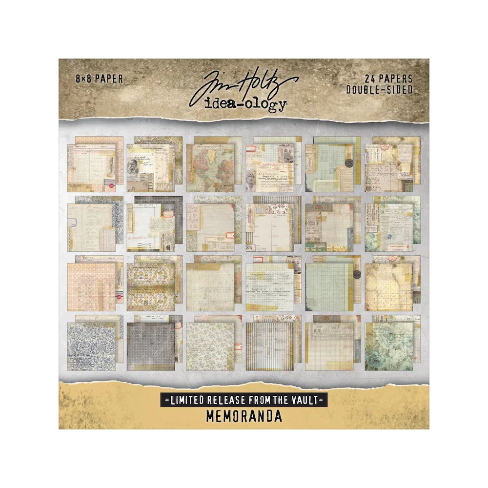 Tim Holtz Idea-ology Vault Memoranda 8x8 Inch Paper Stash 2025