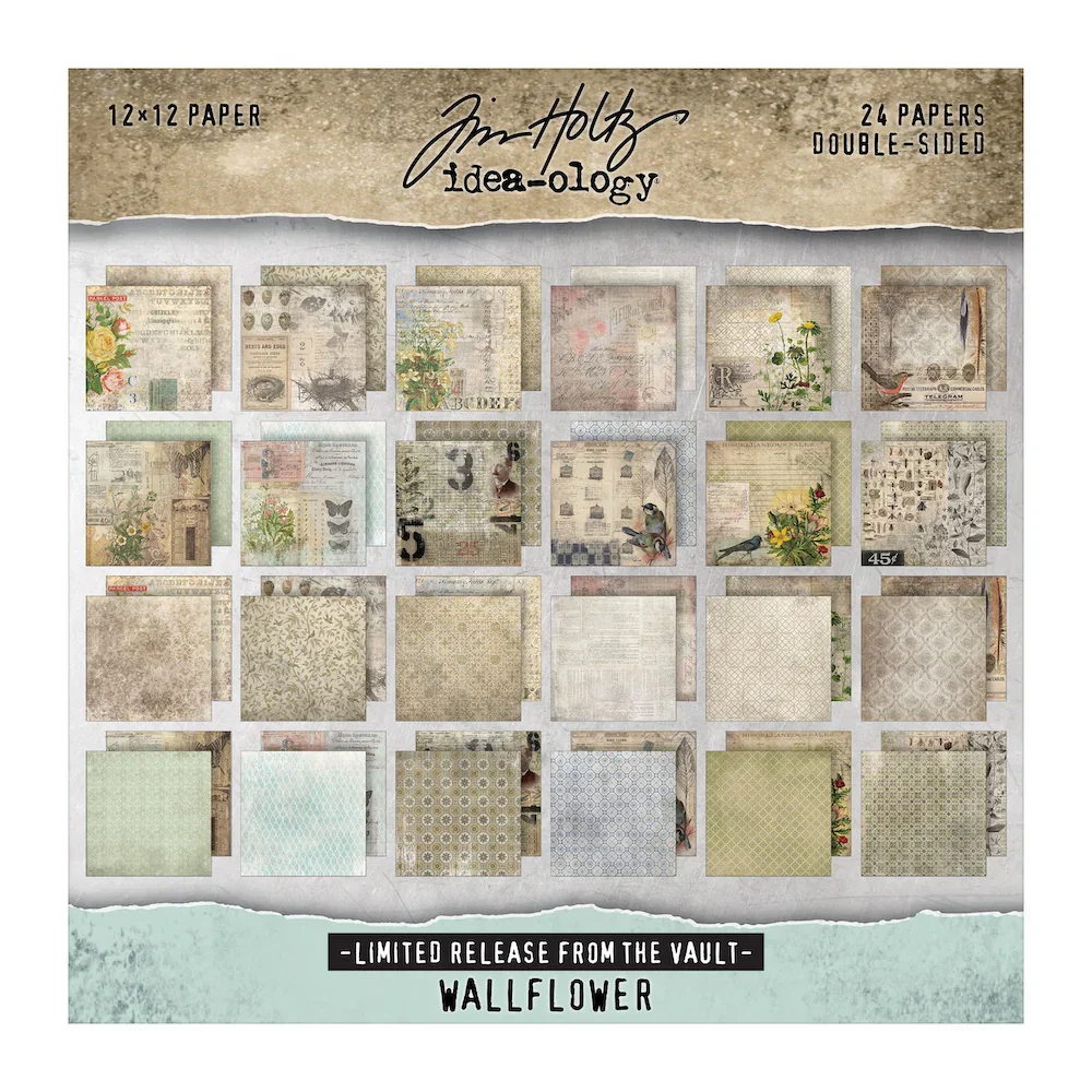 Tim Holtz Idea-ology Vault Wallflower 12x12 Inch Paper Stash 2025