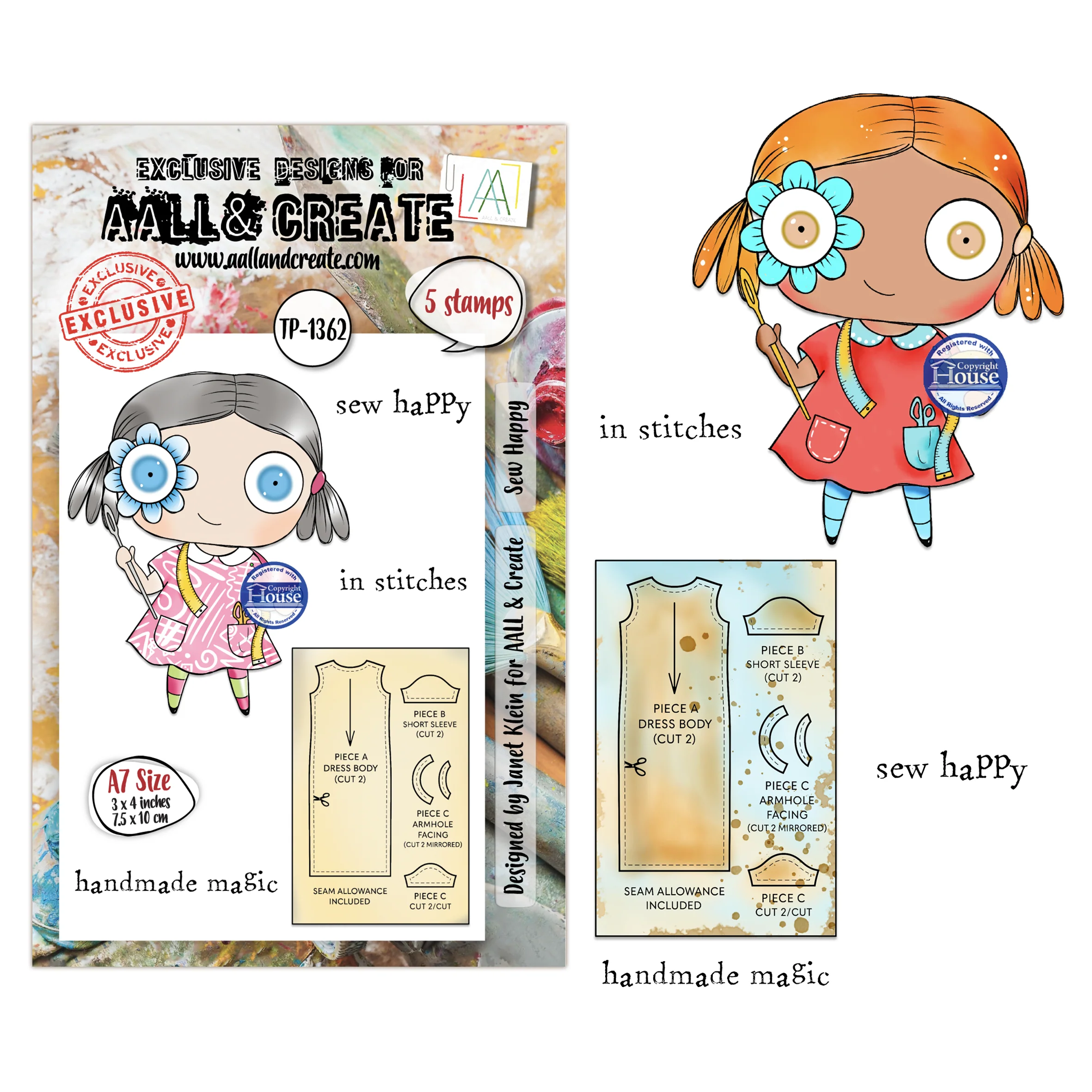 TP-1362 - A7 Stamp Sets - Sew Happy