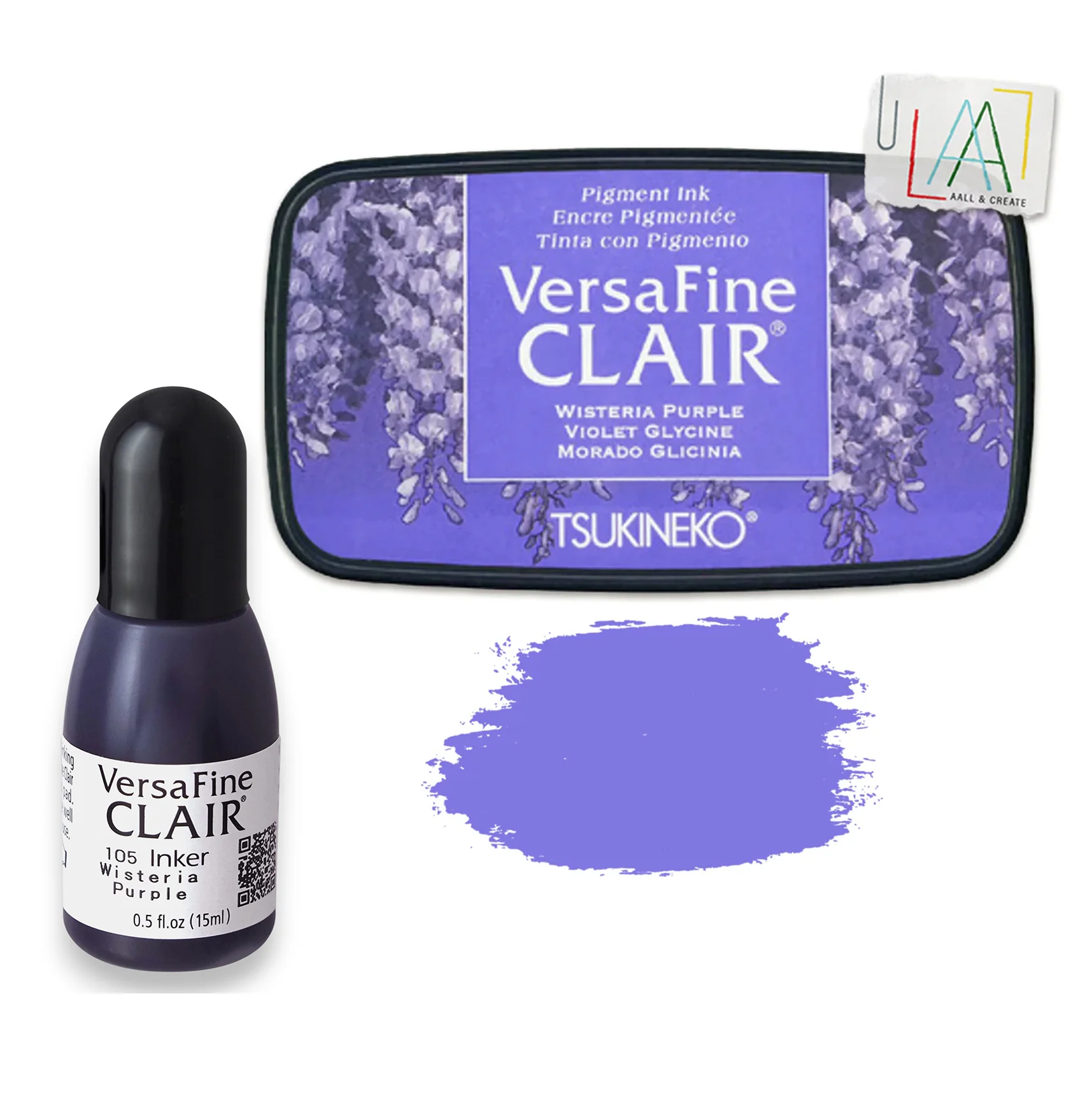 Tsukineko Versafine Clair Inkpad + Reinker Wisteria Purple